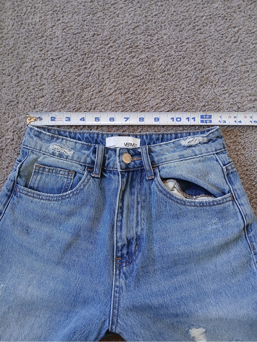 Women's Light Blue Distressed Straight-Leg Jeans - Casual High Rise - Picture 3 of 7